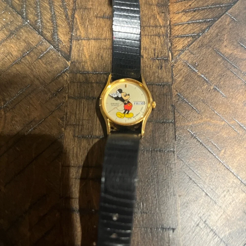 Seiko Gold Watch with Black Strap